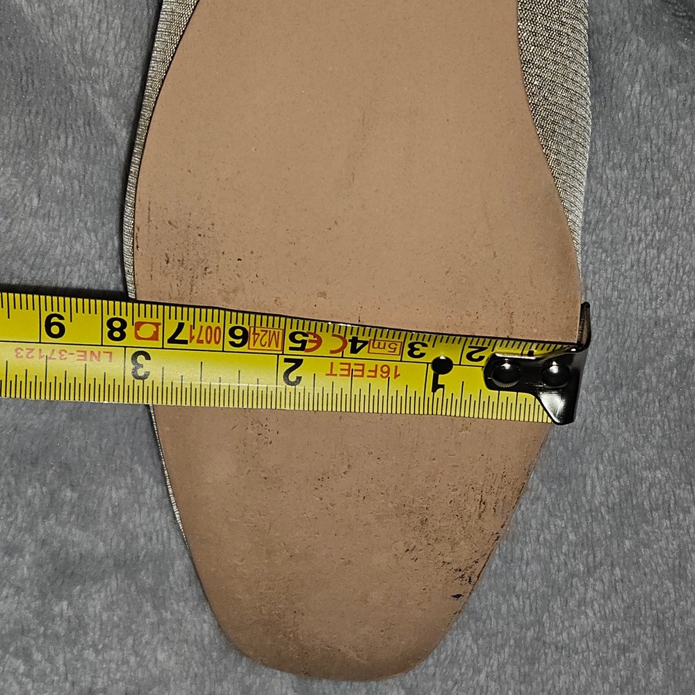 Rare VTG 60s Daniel Green‎ Gold Glitter Slippers Bow Lurex Heels US 7AA Narrow - Picture 13 of 14